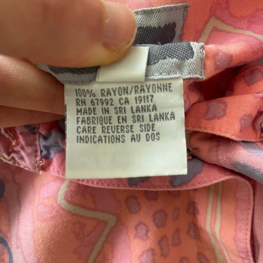 VTG 90s Sigrid Olsen Pink Abstract Print Button Down S Boho Retro Artsy Festival - Picture 8 of 13